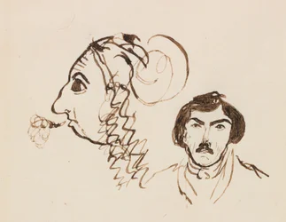 Selbstporträt mit Porträt von Delacroix