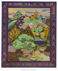 Die Duenna von Sheridan: Entwurf für den Aktabfall (Farblithografie)