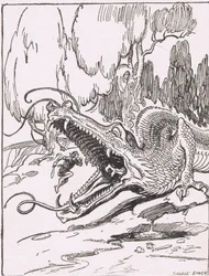 Die Drachenzähne: Er stürzte sich auf das Monster und warf sich in seinen höhlenartigen Mund