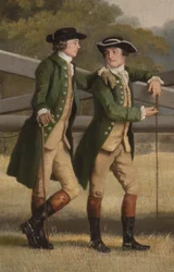 Detail von William Henry Cavendish-Bentinck, 3. Herzog von Portland und seinem jüngeren Bruder Lord Edward, 1767-68 (Detail)
