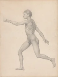 Menschliche Figur, Seitenansicht, unseziert (Fertige Studie für Tabelle VIII)
