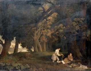 Schießszene im Wald