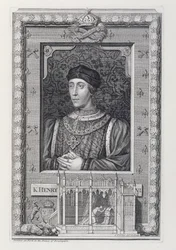 Heinrich VI (1421-71), König von England 1421-66 und 1470-71, nach einem Porträt im Kensington Palace (gestochen vom Künstler)