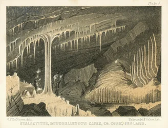 Stalaktiten, Mitchellstown-Höhlen, Co Cork, Irland