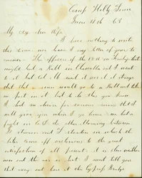 Brief von George Wyckoff, Camp Holly, Tennessee, an Josephine, 11. Juni 1863