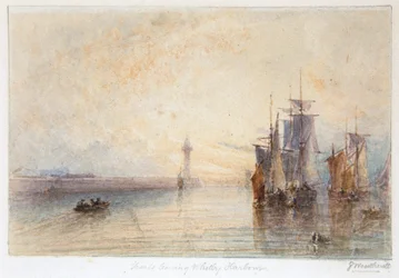 Schiffe verlassen den Hafen von Whitby