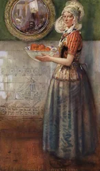 Die Schale mit Orangen