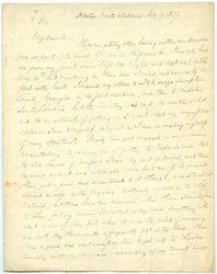 Unvollständiger Brief [von G.W. Featherstonhaugh], Decatur, NC, an Col. Abert [John James Abert], 19. Juli 1837