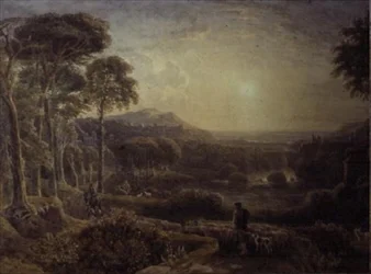 Landschaft bei Sonnenuntergang