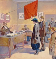 Eine zivile Hochzeit in Russland zur Zeit der Revolution, ca. 1923