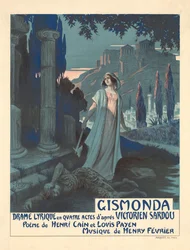 Plakat für das Theaterstück Gismonda von V. Sardou, 1919