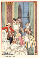 Eine adlige Frau bei ihrer Toilette im 18. Jahrhundert in Frankreich. 1928
