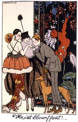 Handkuss, Eleganznacht in Paris, Gravur 1917