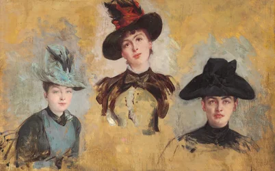 Drei Frauen mit Hüten, 1880