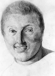 Ein Epileptiker - in „Etude de la physiognomy des aliénés“, Zeichnung von Gabriel