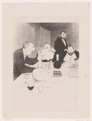 Männer am Tisch während eines Dinners