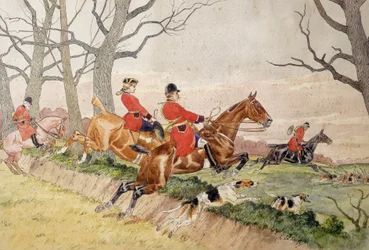 Jagd - Zeichnung von Georges La Roque, ca. 1900