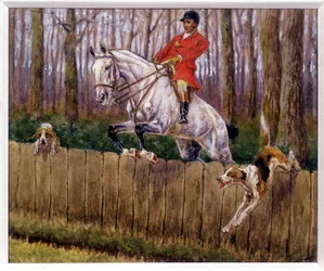 Jagd - Zeichnung von Georges La Roque, ca. 1900