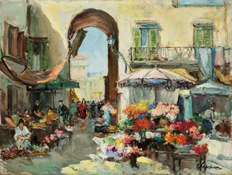 Ein Blumenmarkt in Nizza