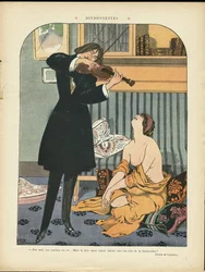 Illustration von Georges Leonnec (1881-1940) in Le Rire, 21/09/12 - Türkei - Musik, Violine
