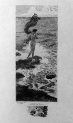 Illustration von Georges Antoine Rochegrosse (1859-1938) für „Der Mann im Meer“ von Charles Baudelaire (1821-1867) in „Die Blumen des Bösen“