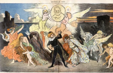 Die Apotheose des Dichters, eine Hommage an Victor Hugo (1802-1885) zur Feier seines hundertsten Geburtstags
