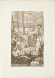 Pastorales Leben der Heiligen Genoveva (linkes Panel)