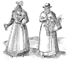 Englische Landfrau mit Hofdame, 1572