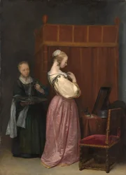 Junge Frau bei ihrer Toilette