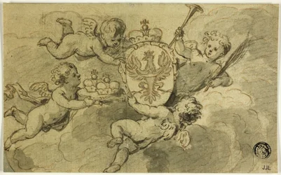 Putti und Wappen