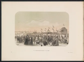 Schaatsen op de Maas te Rotterdam, 1855