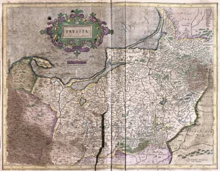 Antike Karte von Polen - heute Litauen (Gravur)