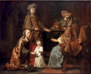 Der kleine Samuel wird von Hannah zu Eli gebracht