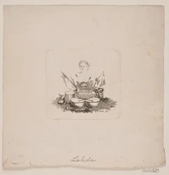 Vignette mit Büste von Sophron