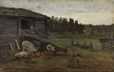 Schweine an der Scheunenbrücke