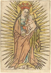 Die Madonna und Kind mit einer Birne