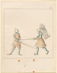 Freydal, Das Buch der Turniere und Turniere von Kaiser Maximilian I.: Kämpfe zu Fuß (Turniere)(Band III): Tafel 163