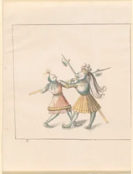 Freydal, Das Buch der Turniere und Turniere von Kaiser Maximilian I.: Kämpfe zu Fuß (Turniere) (Band III): Tafel 143