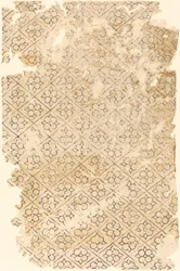 Blatt mit Blumen- und Rautenmuster