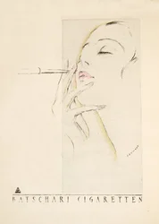 Werbung für Batschari Zigaretten, aus Styl, veröffentlicht 1922