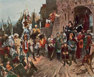 Agnes von Rosenberg übergibt die Festung ihres Vaters an die Hussiten