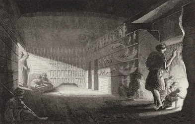 Altägyptische Felskapelle, Gebel el-Silsila. Illustration für Bilder-Atlas