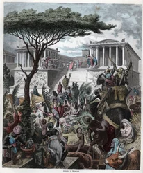 Alte Geschichte. Griechenland. Tempel des Jupiter in Pergamon (Gravur)