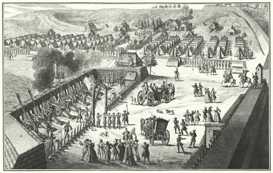 Artillerie-Feuerübung, Nürnberg, 1733 (Stich)