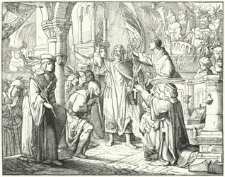 Bernhard von Clairvaux predigt den Zweiten Kreuzzug in Speyer, Deutschland