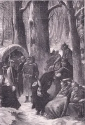 Biwak im Schnee, Cassells Geschichte des Krieges zwischen Frankreich und Deutschland, veröffentlicht von Cassell and Company Limited, ca. 1890