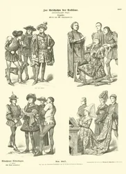 Burgundische Kostüme, Mitte des 15. Jahrhunderts