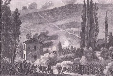 Kampf bei Chatillon, Cassells Geschichte des Krieges zwischen Frankreich und Deutschland, veröffentlicht von Cassell and Company Limited, ca. 1890 (Lithografie)