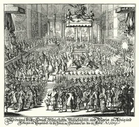 Krönung von König Wilhelm III. und Königin Maria in der Westminster Abbey