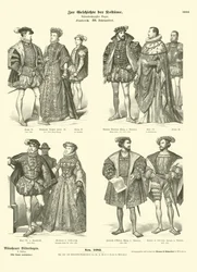 Kostüme des französischen Königshauses und Adels, 16. Jahrhundert